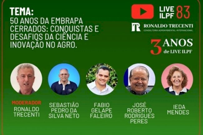 Live celebra os 50 anos da Embrapa Cerrados