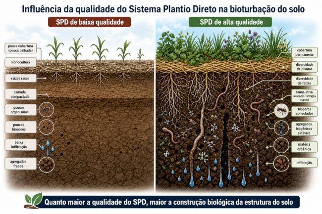 Influência da qualidade do Sistema Plantio Direto na bioturbação do solo