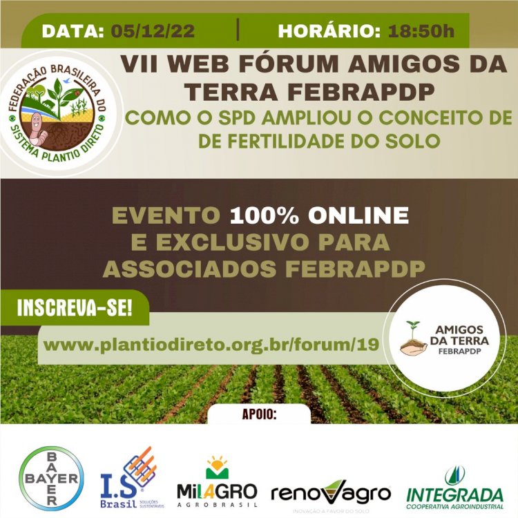 Web Fórum aborda estreita relação do SPD na ampliação da fertilidade do solo