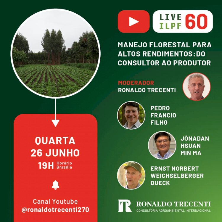 Live: Manejo Florestal para Altos Rendimentos, em especial, na Integração Lavoura-Pecuária-Floresta (ILPF)