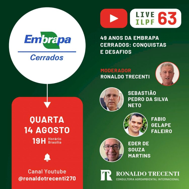 Live: 49 anos da Embrapa Cerrados: conquistas e desafios