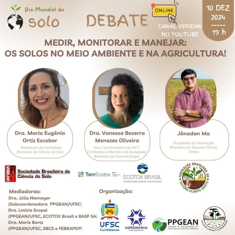 Debate online sobre solos acontece nesta terça, 10